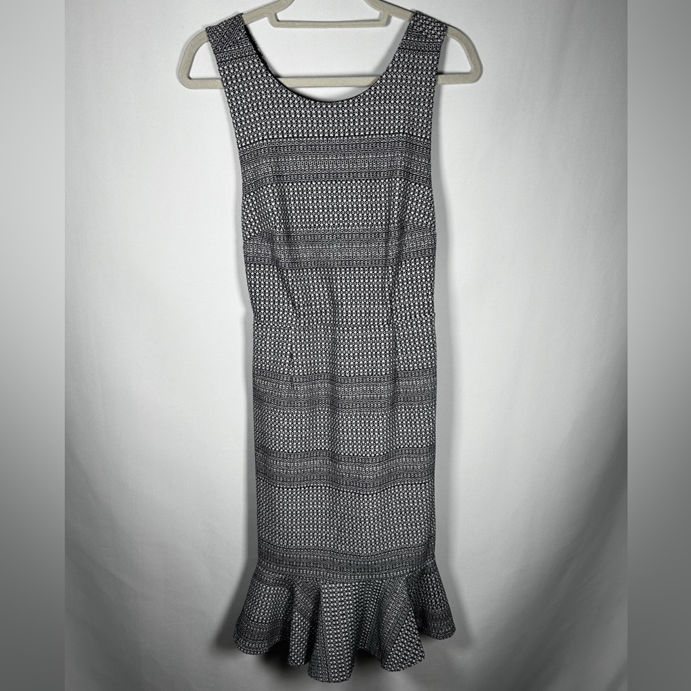 Banana Republic Abstract Houndstooth Peplum Dress